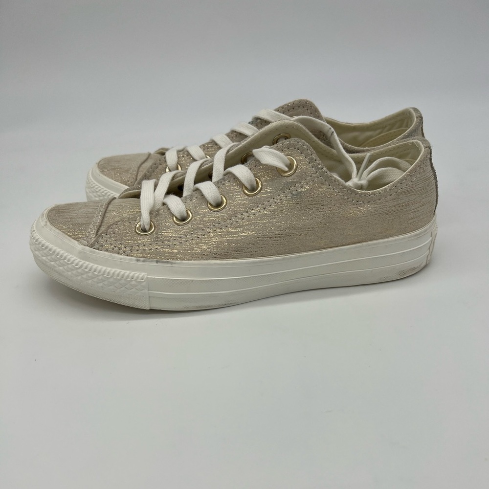 CONVERSE All Star Low Top Chic Gold Shimmer Canvas Sneakers Casual Sneakers - Picture 6 of 15